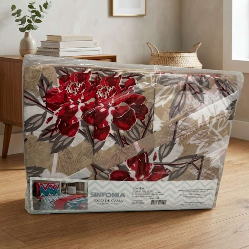 Jogo de Lençol Solteiro 3 Peças Premium Toque Macio 60% Algodão + Elástico 18cm que Não Escapa Conforto e Elegância para Seu Quarto - #10