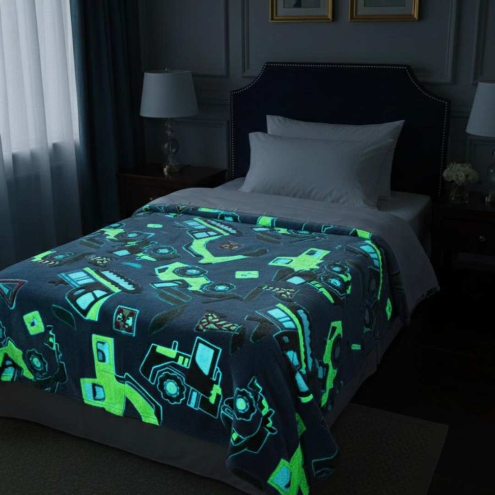 Manta Infantil que Brilha no Escuro 1,80x2,00 Cobertor Macio Estampas Divertidas Conforto e Magia para Crianças - #24