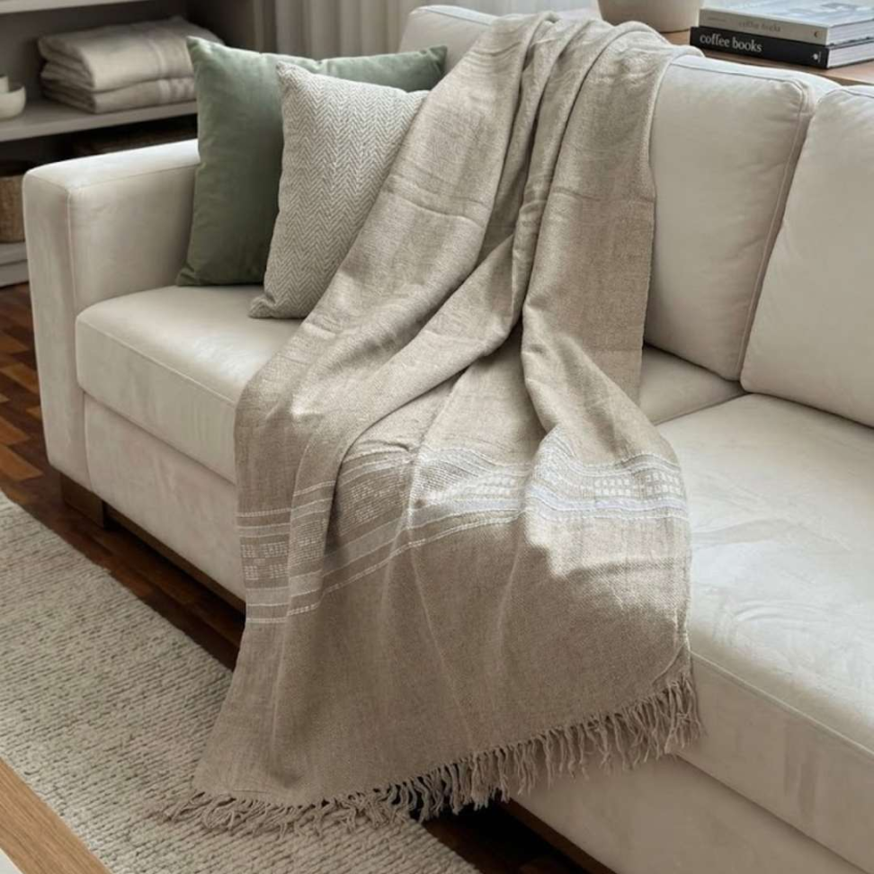 Manta Sofá 100% Algodão Premium 1,66x2,65 Elegante Confortável e Super Versátil para Sua Casa - #2
