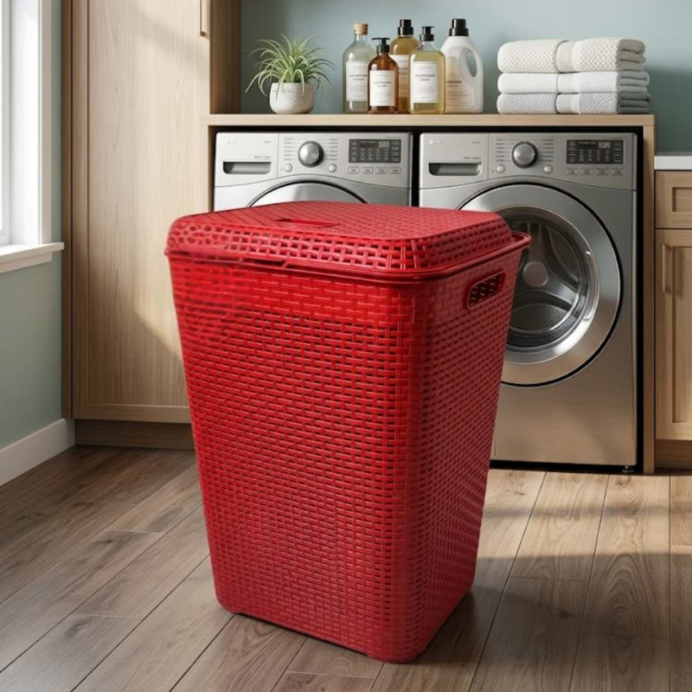 Cesto de Roupas 72L com Tampa Organizador Premium em Polipropileno Resistente Design Moderno Grande Capacidade e Anti-Odor para Seu Lar - #10