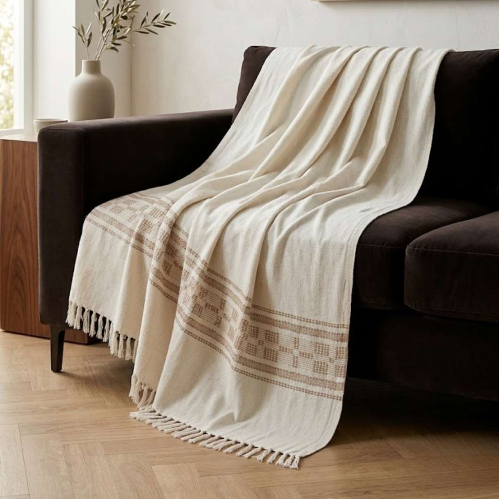Manta Sofá 100% Algodão Premium 1,66x2,65 Elegante Confortável e Super Versátil para Sua Casa - #13