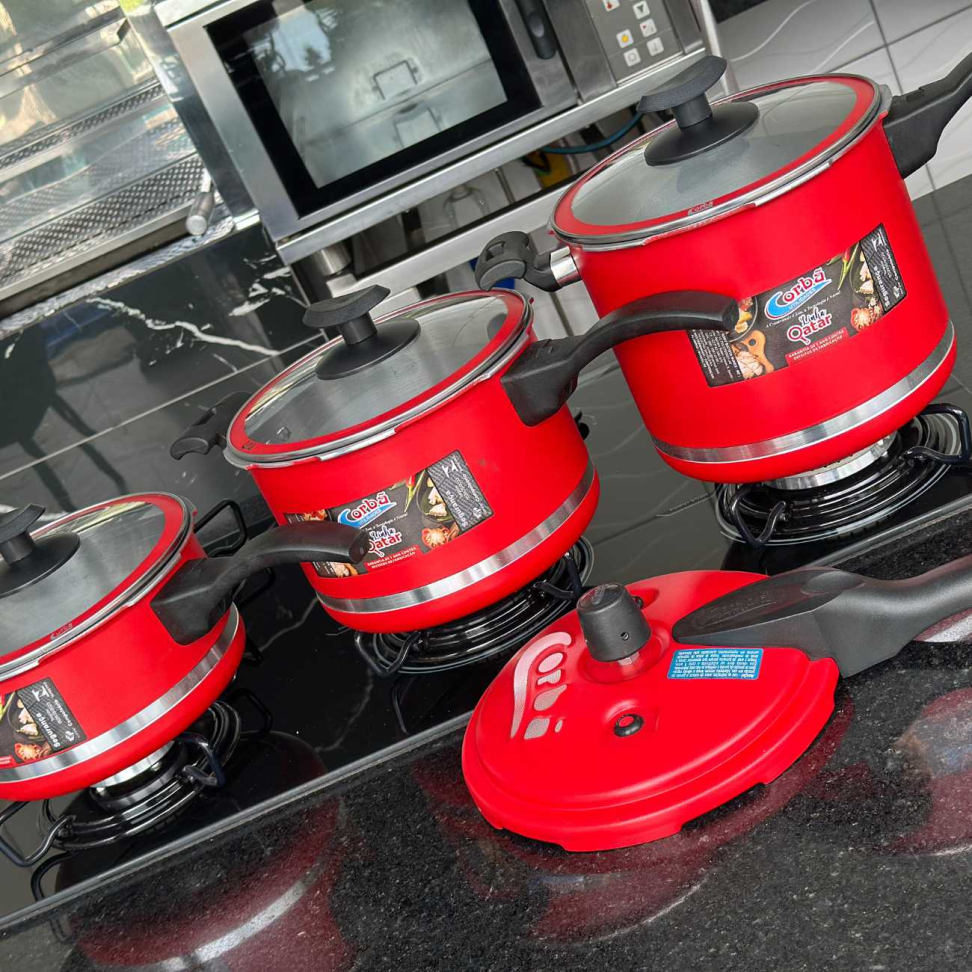 Kit 3 Panela Pressão Qatar 3,0 - 4,5 - 5,5 Litros Corbã - #6