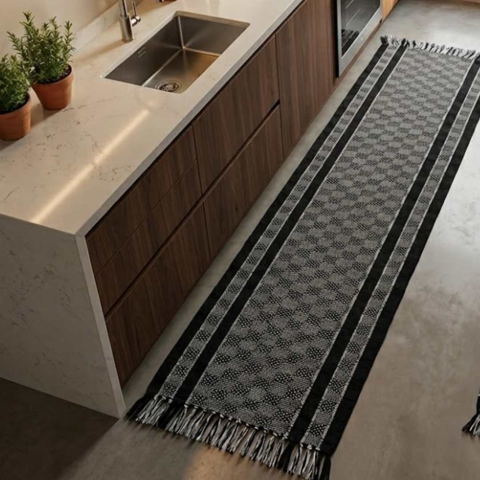 Jogo de Tapete Cozinha 3 Peças 100% Algodão Kit Completo com Passadeira + 2 Tapetes Super Resistente e Elegante. - #10