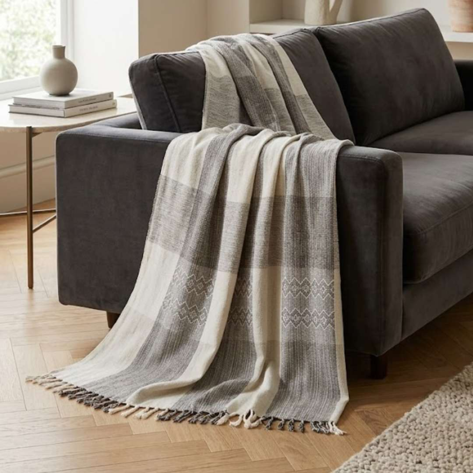 Manta Sofá 100% Algodão Premium 1,66x2,65 Elegante Confortável e Super Versátil para Sua Casa - #16