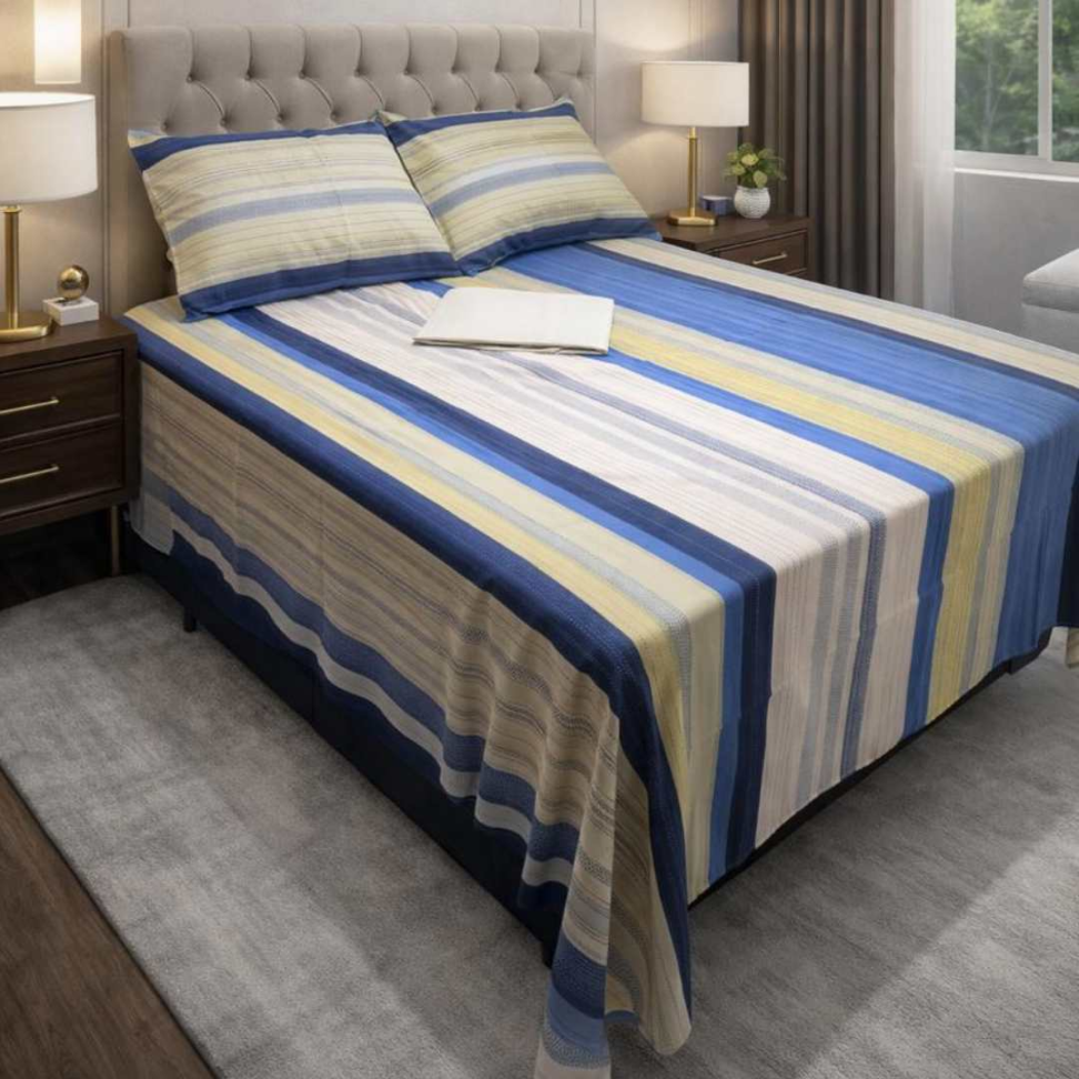 Jogo de Lençol Casal 4 Peças Floral Premium 60% Algodão Toque Macio Conforto Luxuoso e Estampa Elegante para Transformar Seu Quarto. - #13