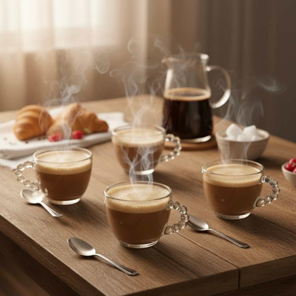 Jogo de Xícaras de Vidro 240ml com Alça Luxo de Bolinhas Kit 6 Peças Elegante para Café e Chá - #8