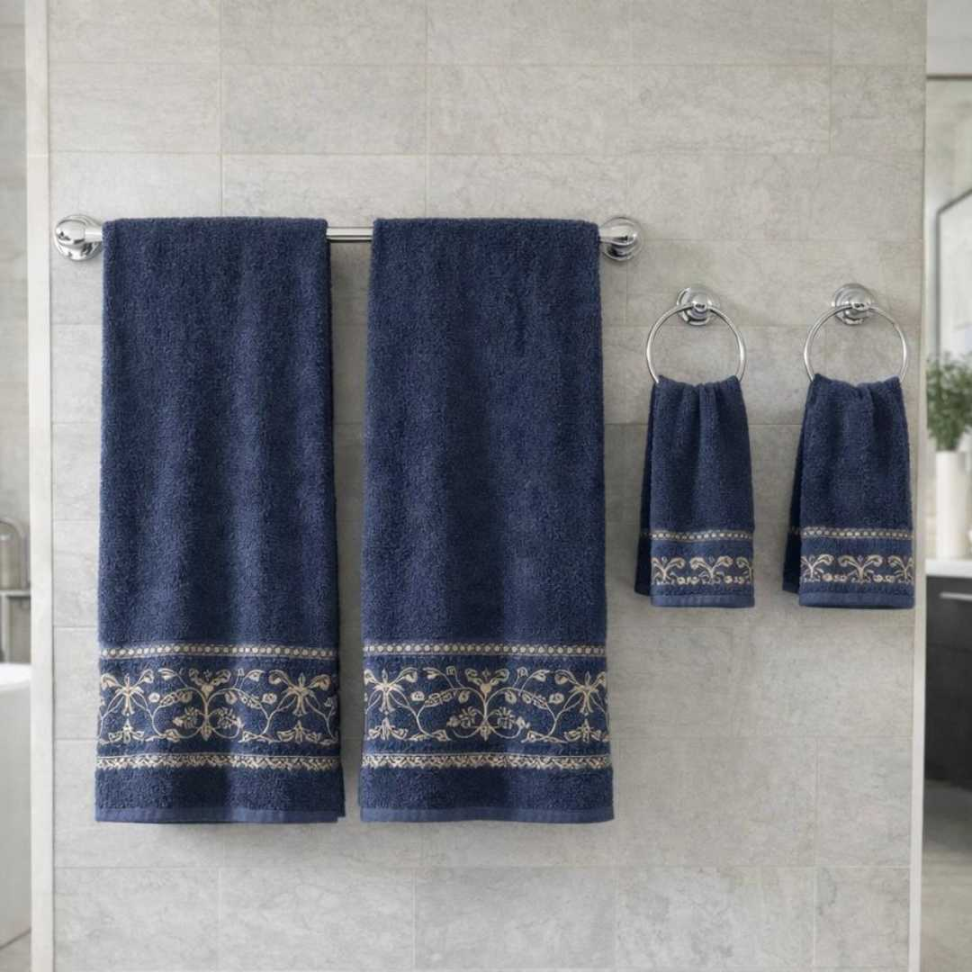 Jogo de Toalhas 5 Peças 100% Algodão Premium Super Macias Alta Absorção Banho + Rosto + Piso Luxo - #2