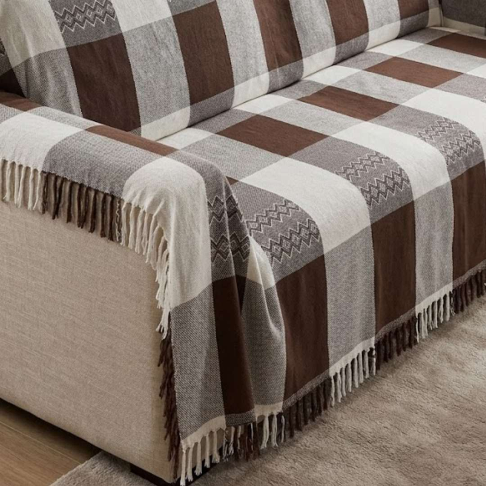 Manta Sofá 100% Algodão Premium 1,66x2,65 Elegante Confortável e Super Versátil para Sua Casa - #19