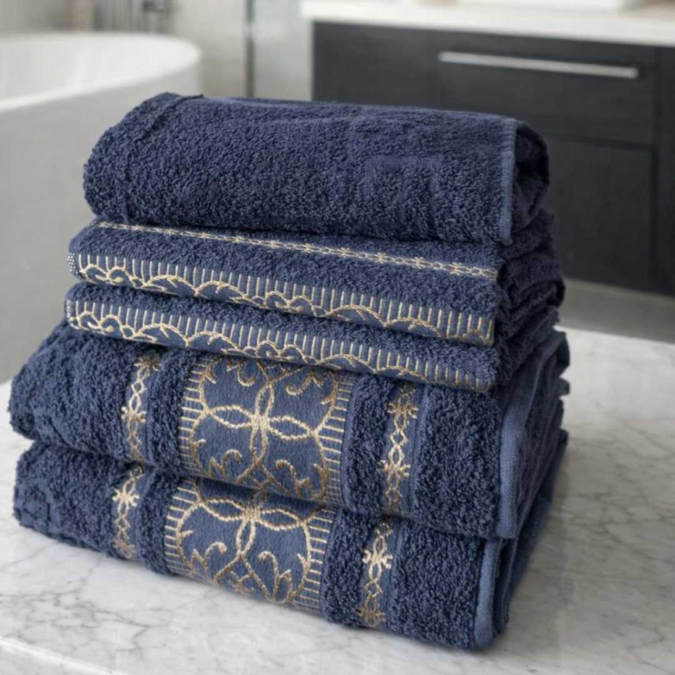 Jogo de Toalhas 5 Peças 100% Algodão Premium Super Macias Alta Absorção Banho + Rosto + Piso Luxo - #9