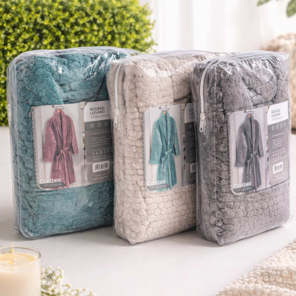 Roupão Premium Ultra Macio Texturizado Conforto Elegância e Aconchego para o Inverno - #3