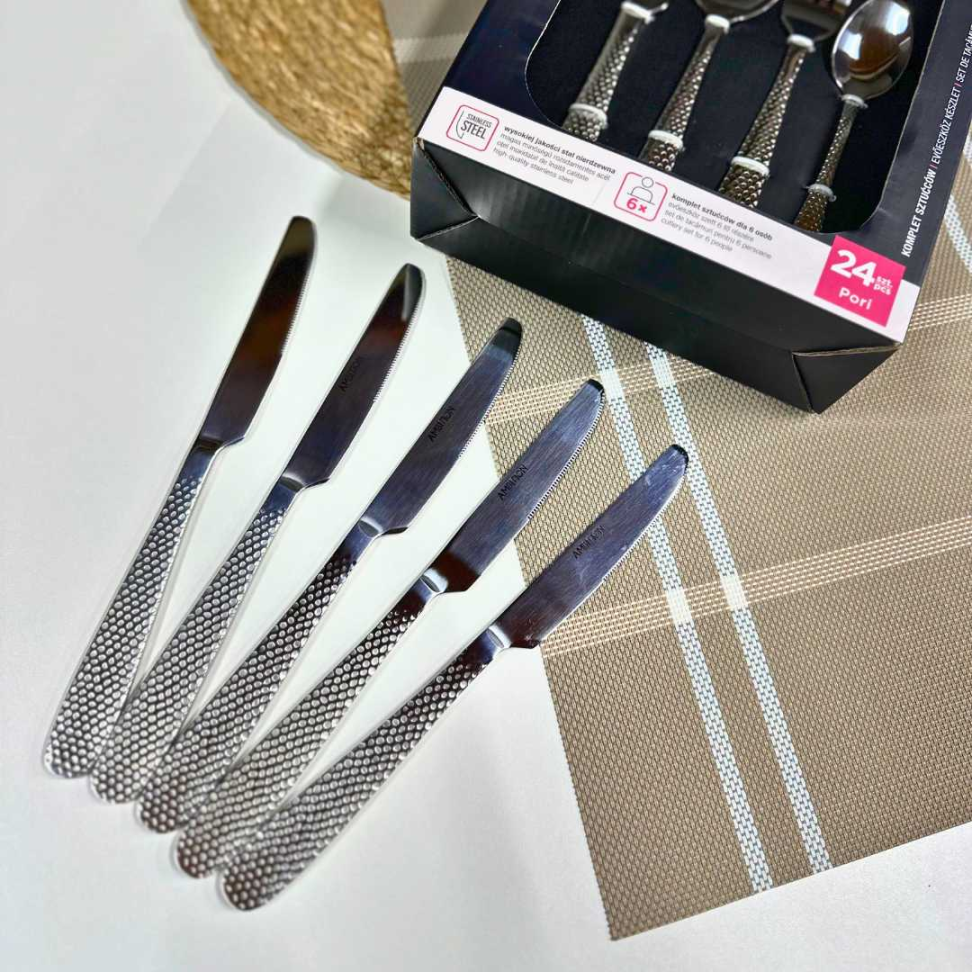Jogo De Talheres 24 Peças Aço Inox Grosso - #4