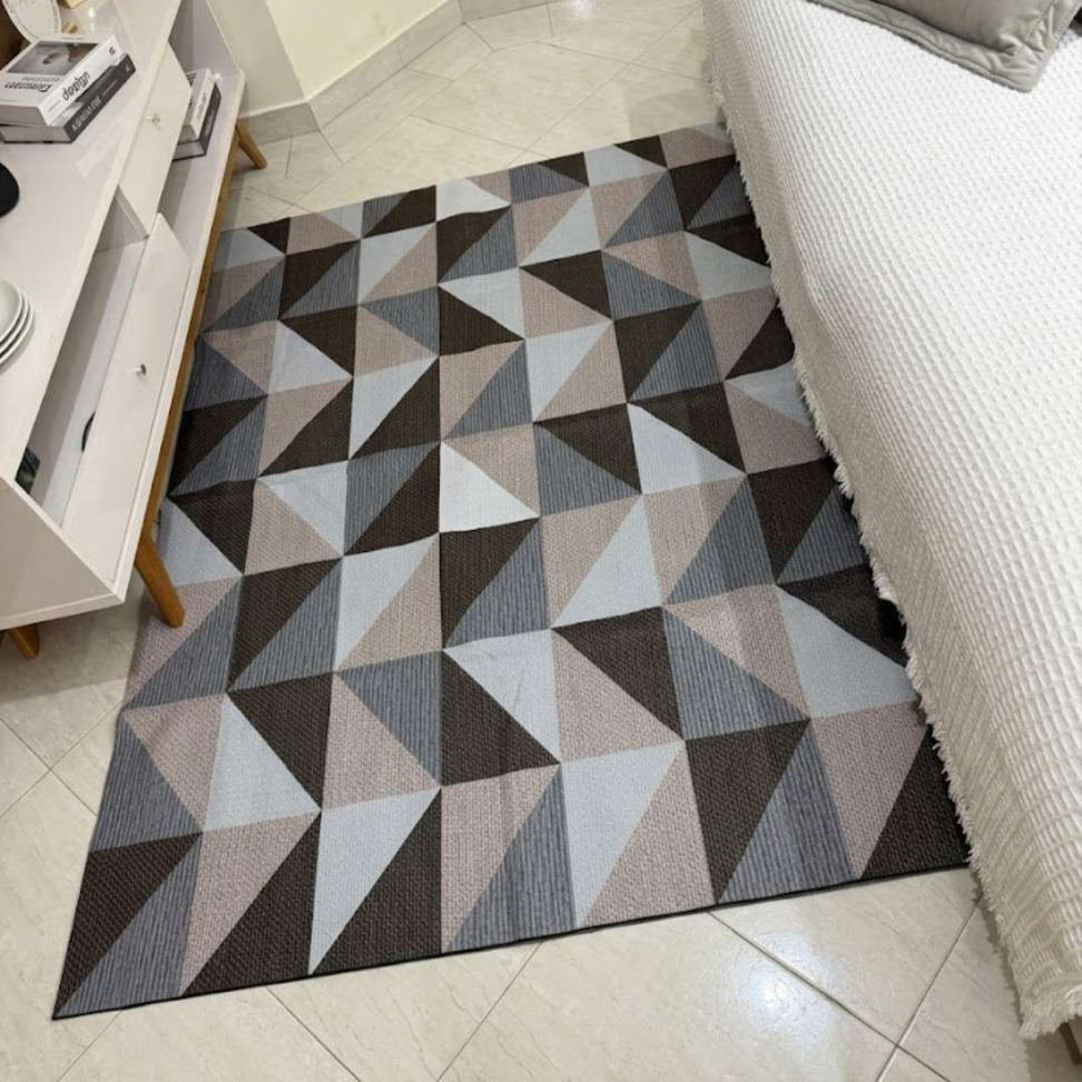 Tapete Moderno 1,50x2,00 Antiderrapante Geométrico Premium Acabamento Invisível e Alta Qualidade para Sala e Quarto - #5