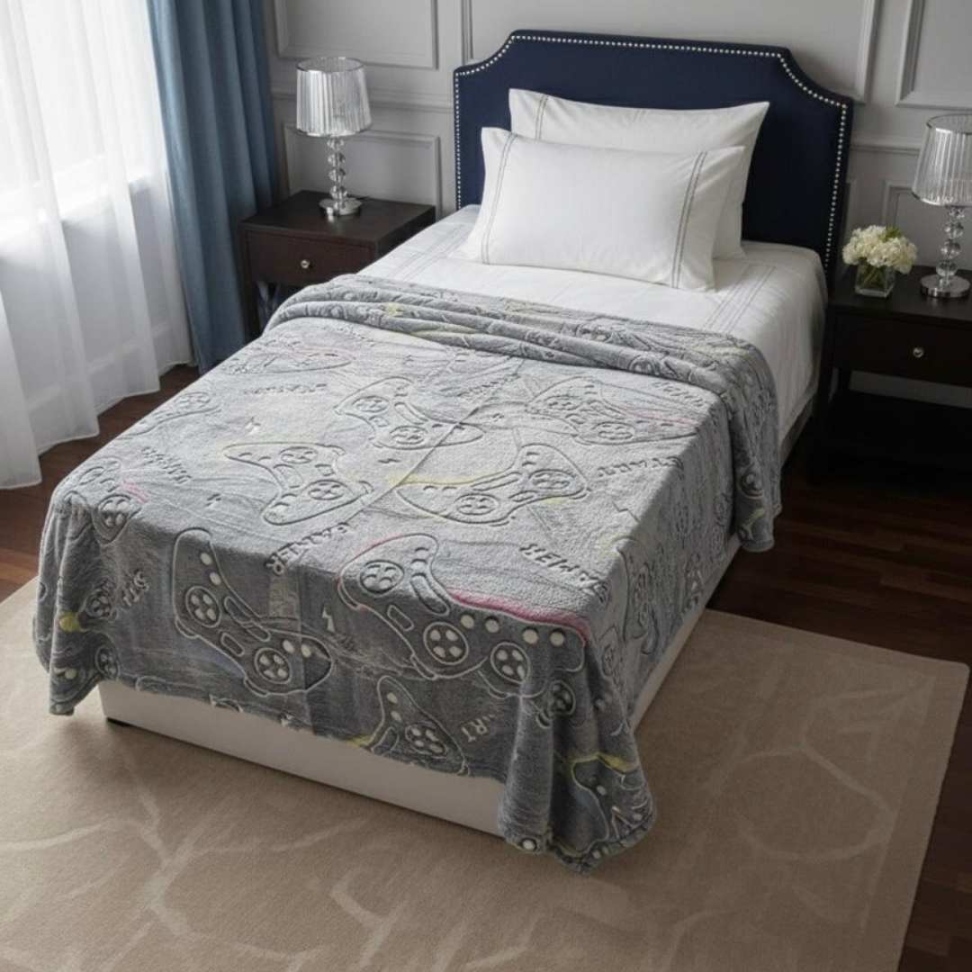 Manta Infantil que Brilha no Escuro 1,80x2,00 Cobertor Macio Estampas Divertidas Conforto e Magia para Crianças - #21