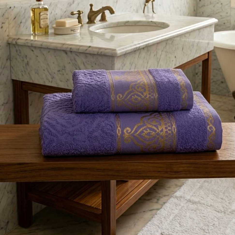 Kit Toalhas Luxo 2 Peças 100% Algodão Alta Absorção Durável e Super Confortável - #7