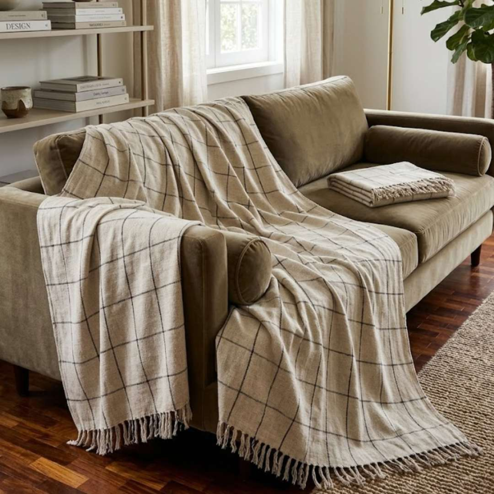 Manta Sofá 100% Algodão Premium 1,66x2,65 Elegante Confortável e Super Versátil para Sua Casa - #7