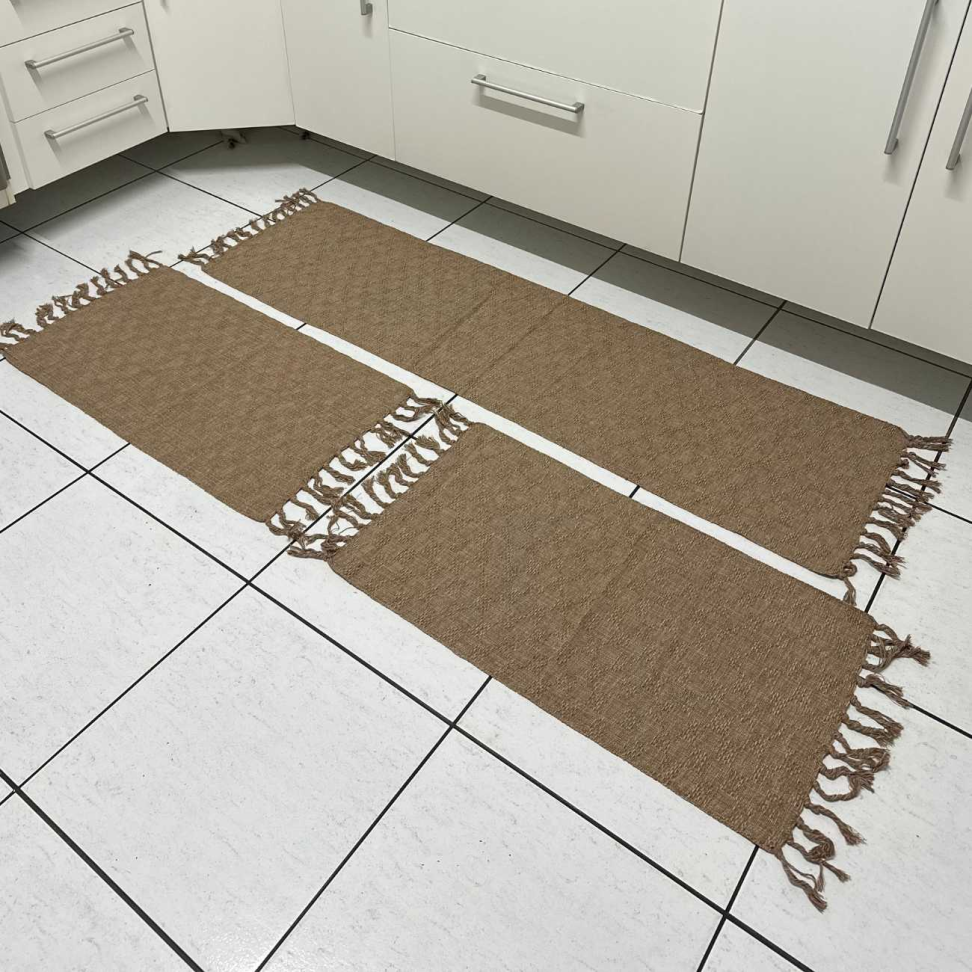 Jogo De Tapete Para Cozinha 100% Algodão - Cores Aleatórias - #6