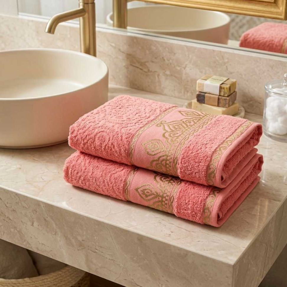 Kit Toalhas Luxo 2 Peças 100% Algodão Alta Absorção Durável e Super Confortável - #10