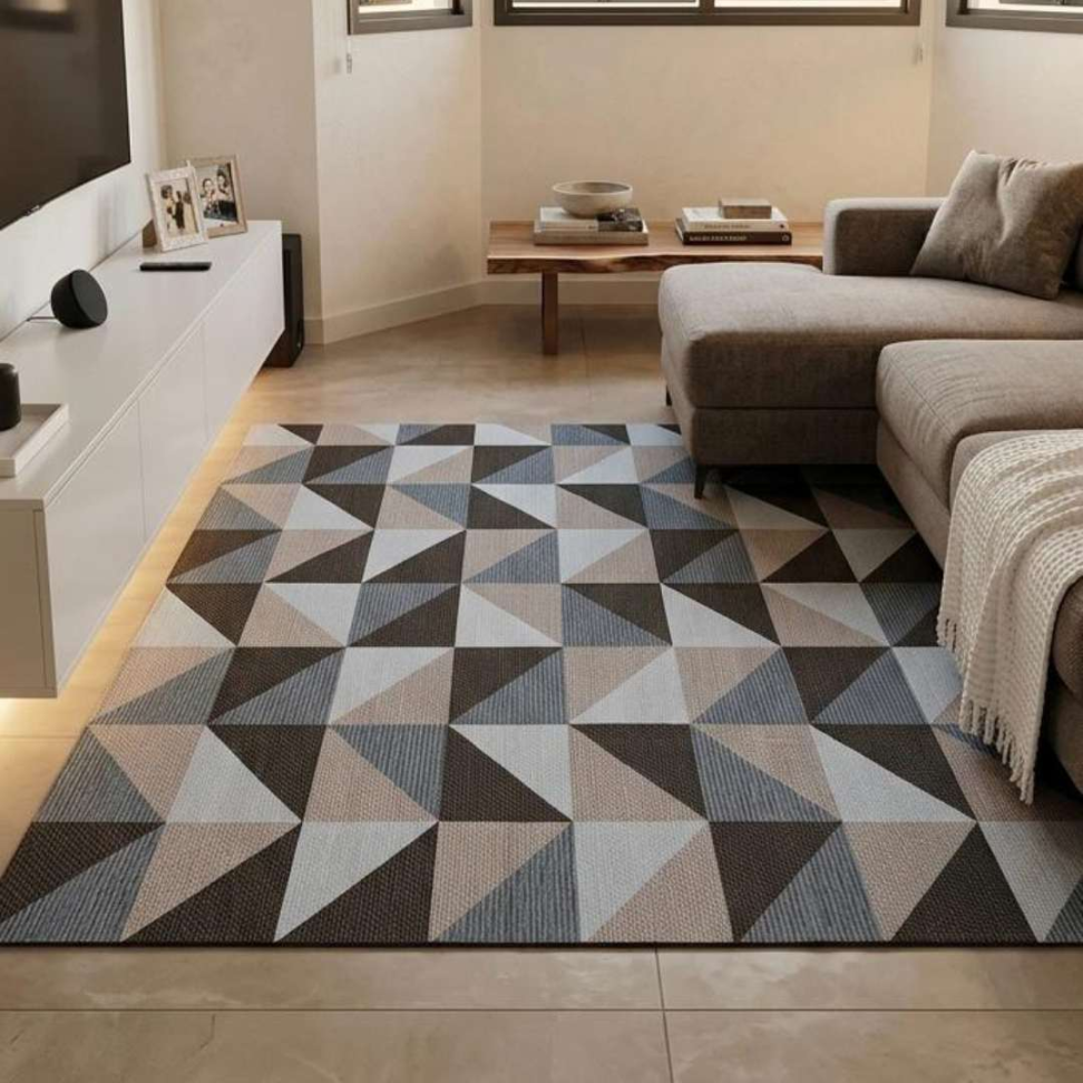 Tapete Moderno 1,50x2,00 Antiderrapante Geométrico Premium Acabamento Invisível e Alta Qualidade para Sala e Quarto - #8