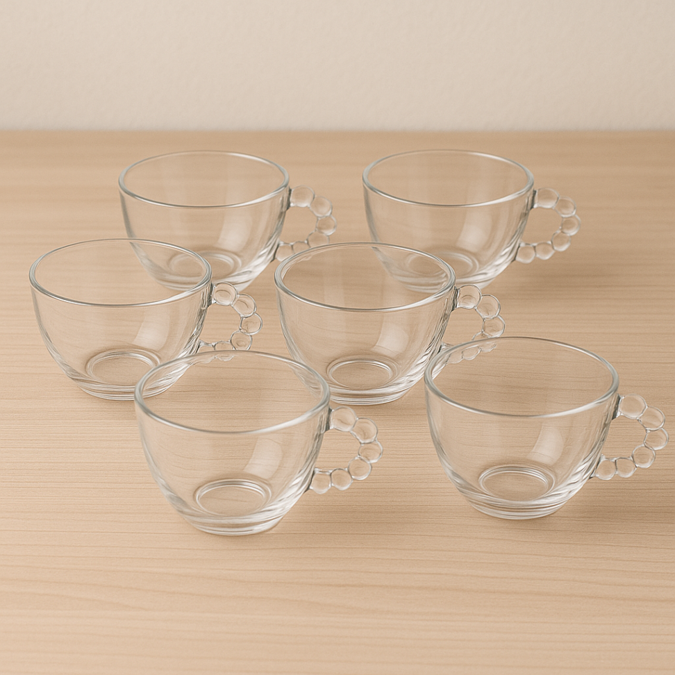 Jogo De Xícaras 6 Peças Alça Bolinha - #6