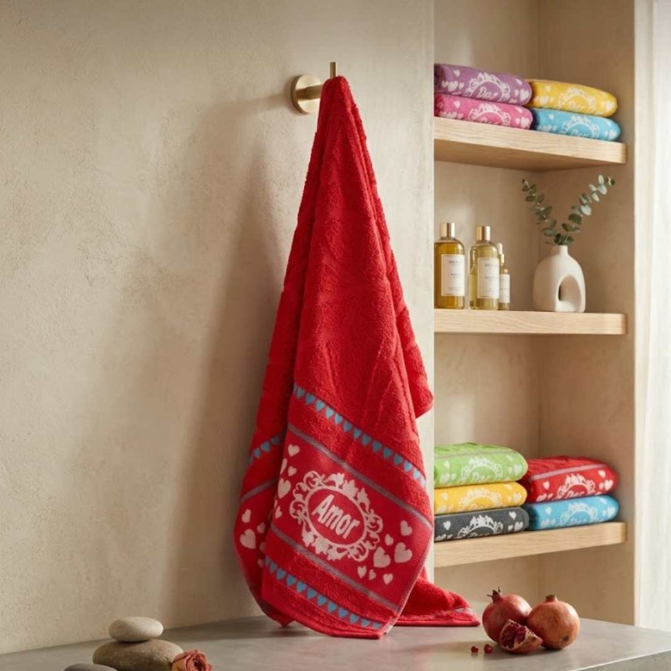 Toalha de Banho 100% Algodão 75x1,50 Absorvente Bordada Premium Conforto e Qualidade. - #18