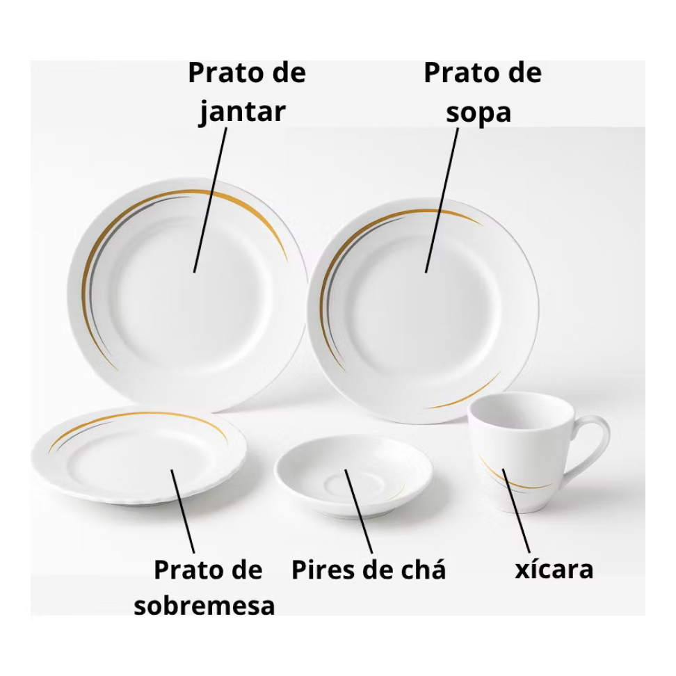 Aparelho De Jantar 20 Peças Golden Fratelli - #5