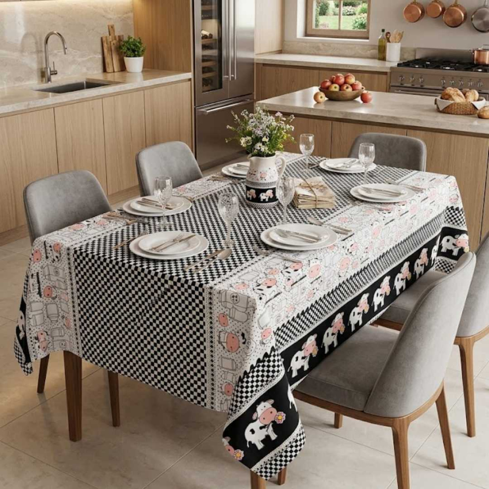 Toalha de Mesa 6 Lugares Oxford Impermeável Estampas Modernas, Fácil de Limpar e Não Amassa Deixe Sua Cozinha Linda e Prática - #11