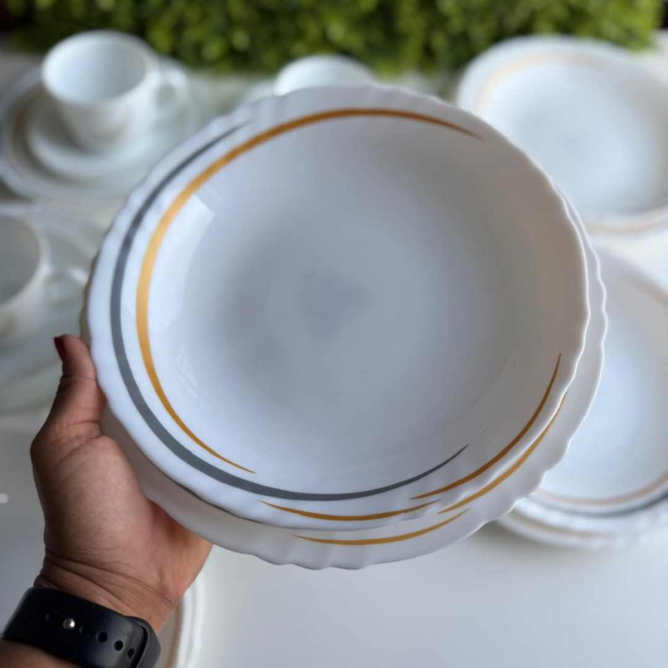 Jogo de Jantar 20 Peças Branco com Detalhes Dourados Elegância e Sofisticação para Sua Mesa Posta - #8