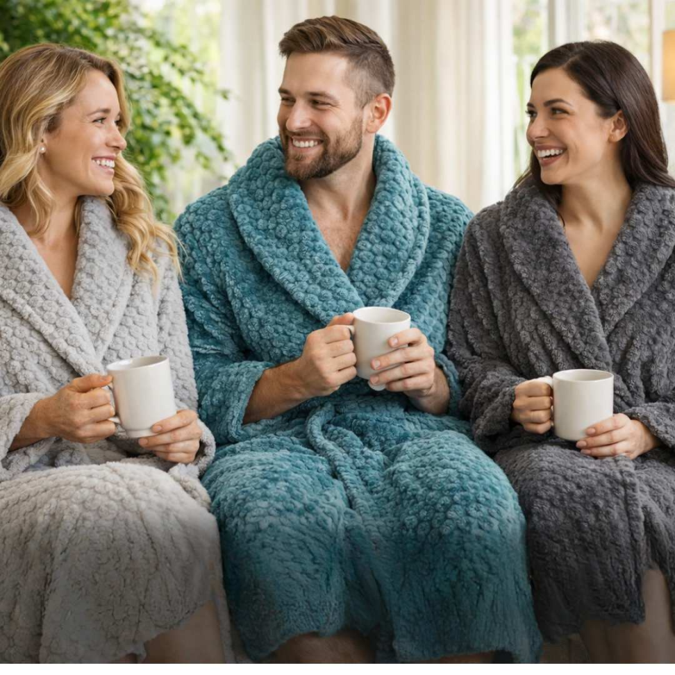 Roupão Premium Ultra Macio Texturizado Conforto Elegância e Aconchego para o Inverno - #4