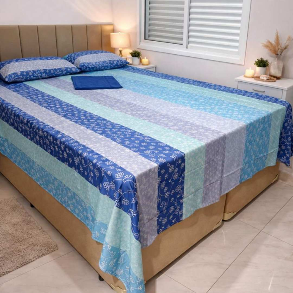 Jogo de Lençol Queen 4 Peças Floral Premium com Elástico Toque Macio 60% Algodão Conforto e Elegância para Seu Quarto. - #12