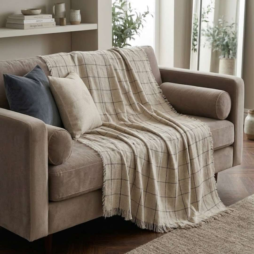 Manta Sofá 100% Algodão Premium 1,66x2,65 Elegante Confortável e Super Versátil para Sua Casa - #5