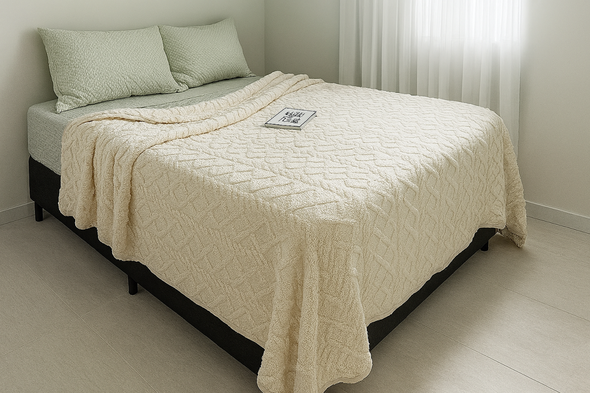 Manta Glamour Com Sherpa da Mesma Cor - #1