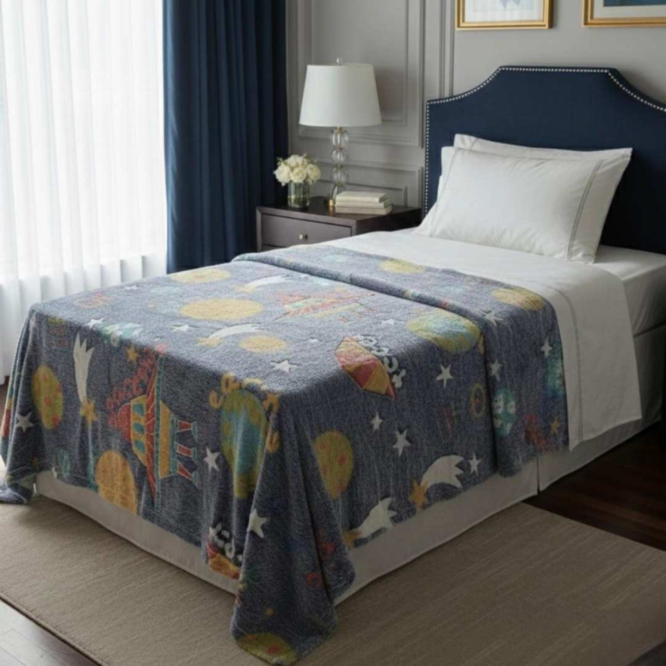 Manta Infantil que Brilha no Escuro 1,80x2,00 Cobertor Macio Estampas Divertidas Conforto e Magia para Crianças - #7