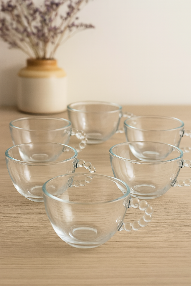 Jogo De Xícaras 6 Peças Alça Bolinha - #7