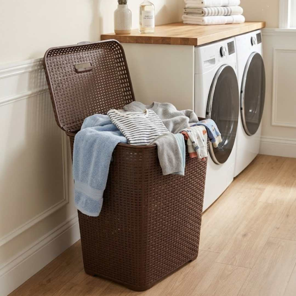 Cesto de Roupas 72L com Tampa Organizador Premium em Polipropileno Resistente Design Moderno Grande Capacidade e Anti-Odor para Seu Lar - #21