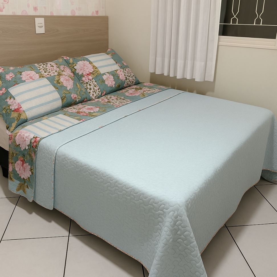 Cobre Leito Estamapado Dupla Face Queen - #1