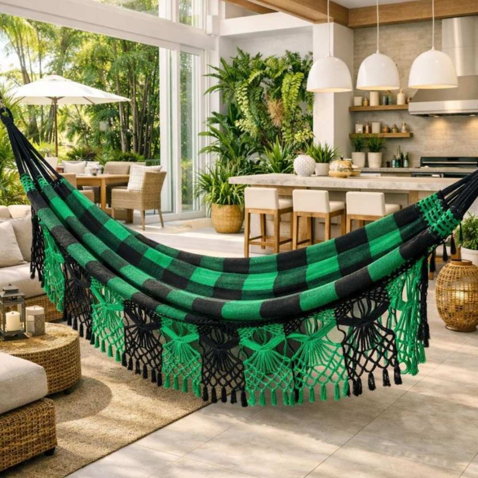 Rede de Descanso Casal Premium 100% Algodão Grande Conforto Estilo e Resistência para Sua Casa. - #5