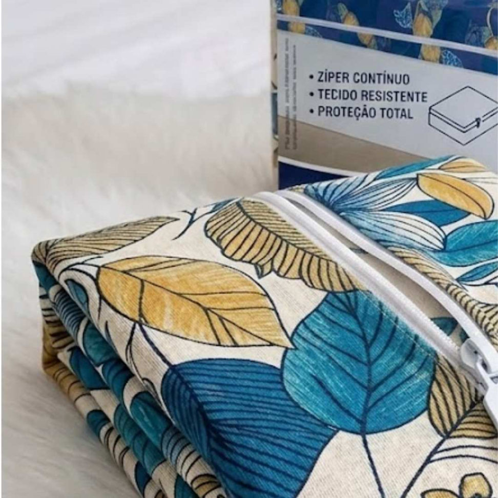 Capa para Colchão com Zíper Solteiro e Casal Protetor 70% Algodão 30% Poliéster Altura até 28cm Anti Poeira e Durável - #7