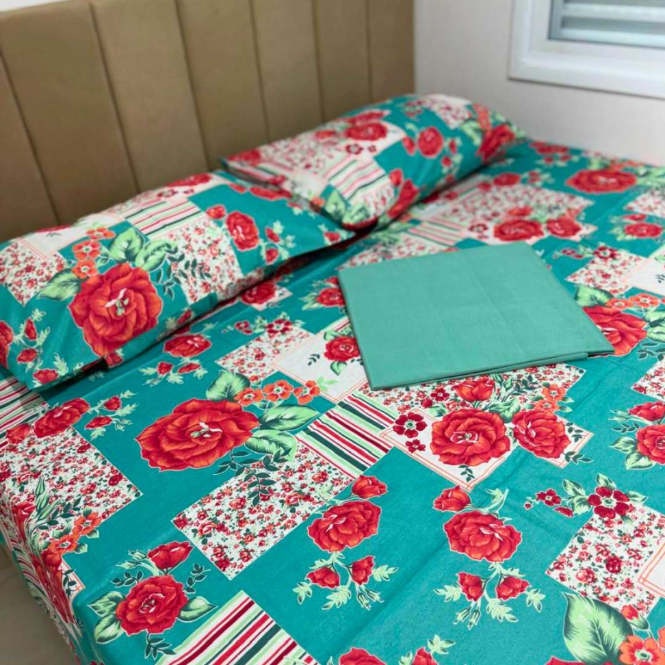 Jogo de Lençol Queen 4 Peças Floral Premium com Elástico Toque Macio 60% Algodão Conforto e Elegância para Seu Quarto. - #3