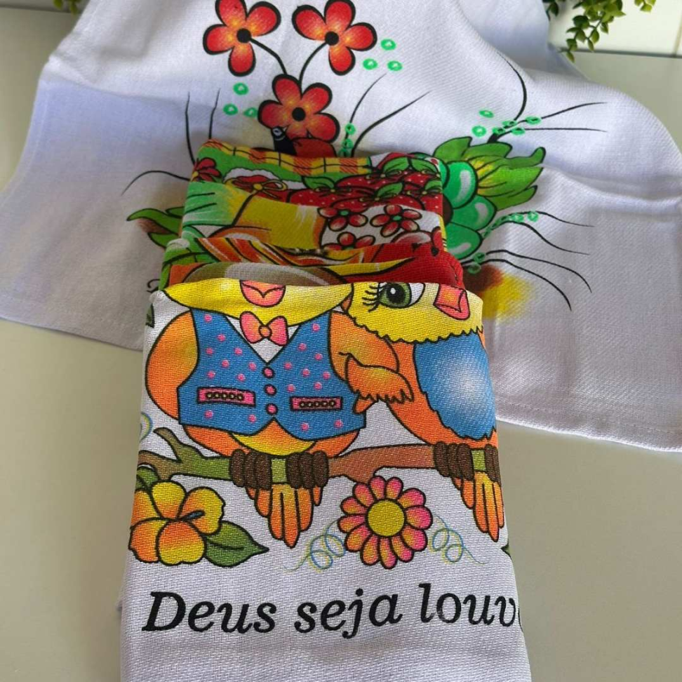 Kit 6 Panos de Prato Estampados Pano de Copa Alta Absorção Durável e Decorativo - #8