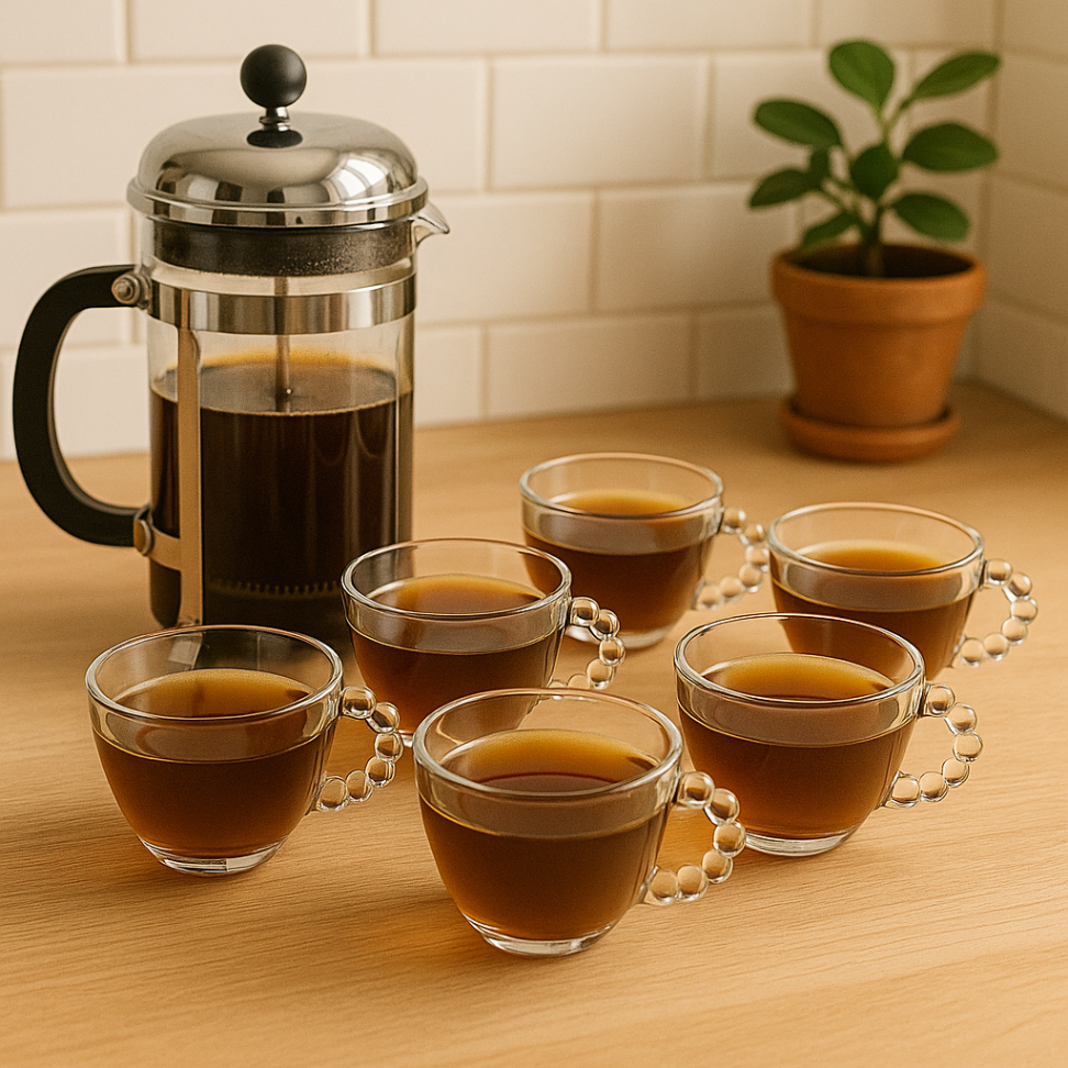 Jogo De Xícaras 6 Peças Alça Bolinha - #5