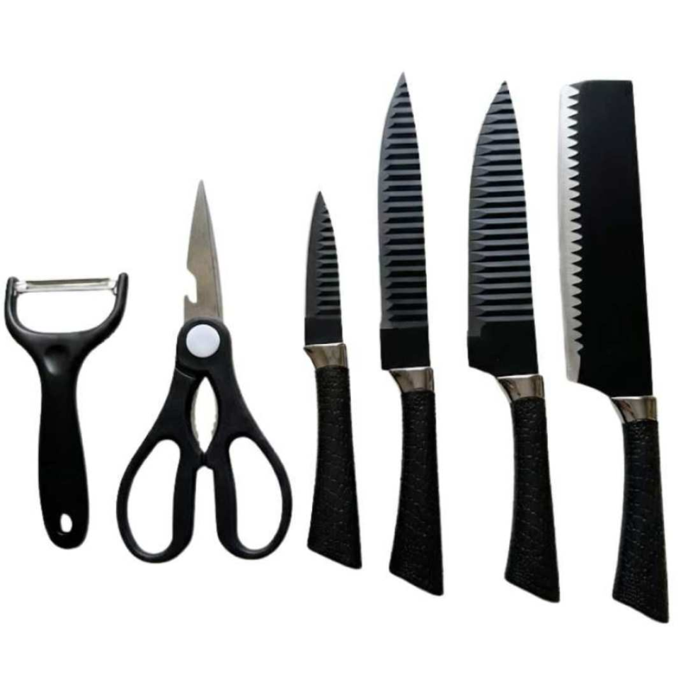 Jogo de Facas 6 Peças Ultra Afiadas + Tesoura e Descascador Corte Perfeito e Design Moderno para Sua Cozinha - #8