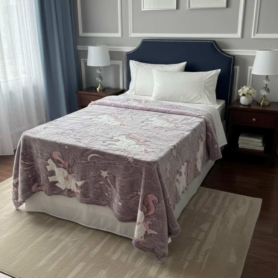 Manta Infantil que Brilha no Escuro 1,80x2,00 Cobertor Macio Estampas Divertidas Conforto e Magia para Crianças - #14