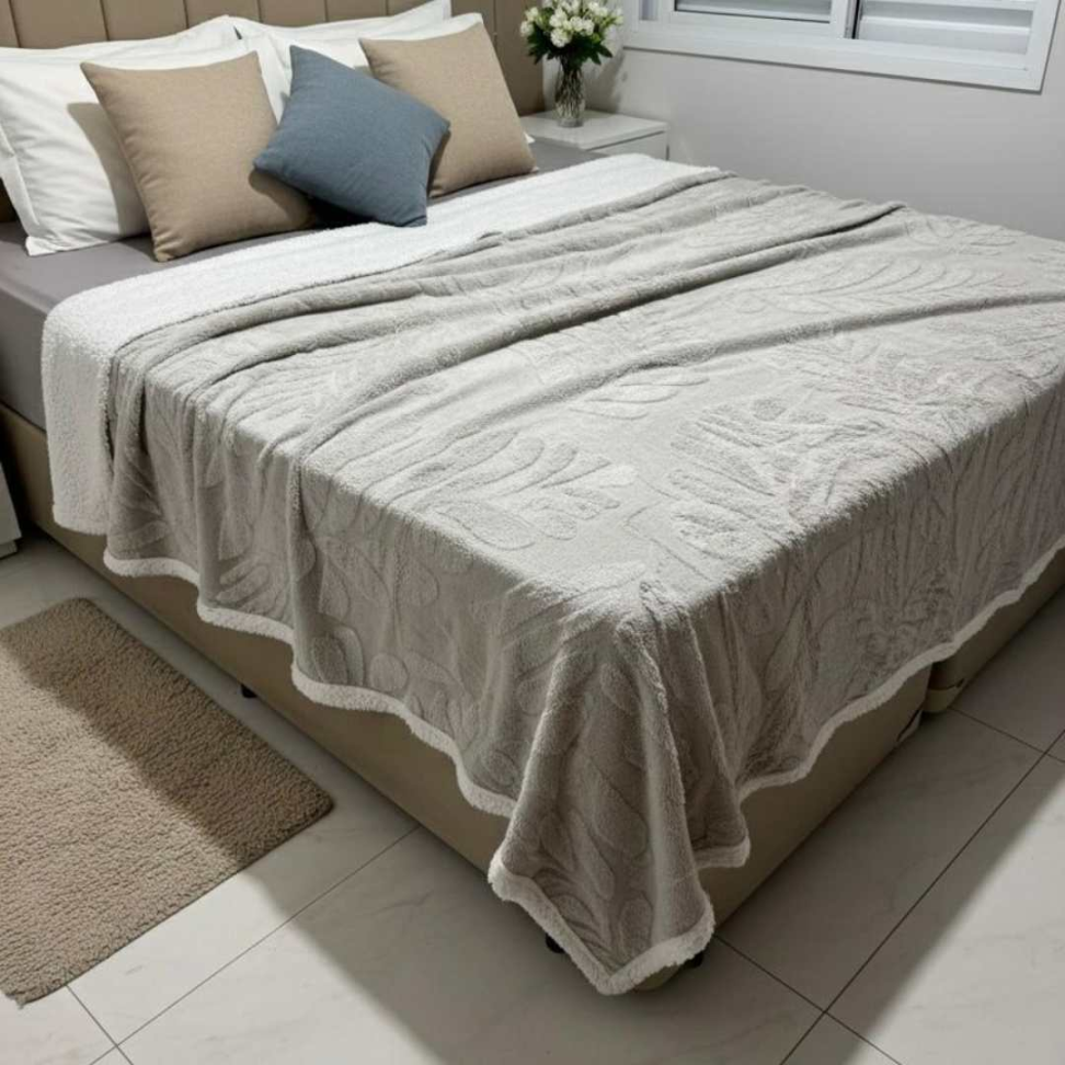 Manta Sherpa Premium Casal Queen Ultra Macia Quentinha e Aconchegante Toque de Pelo de Carneiro Luxo para Inverno 1,90X2,10 - #11