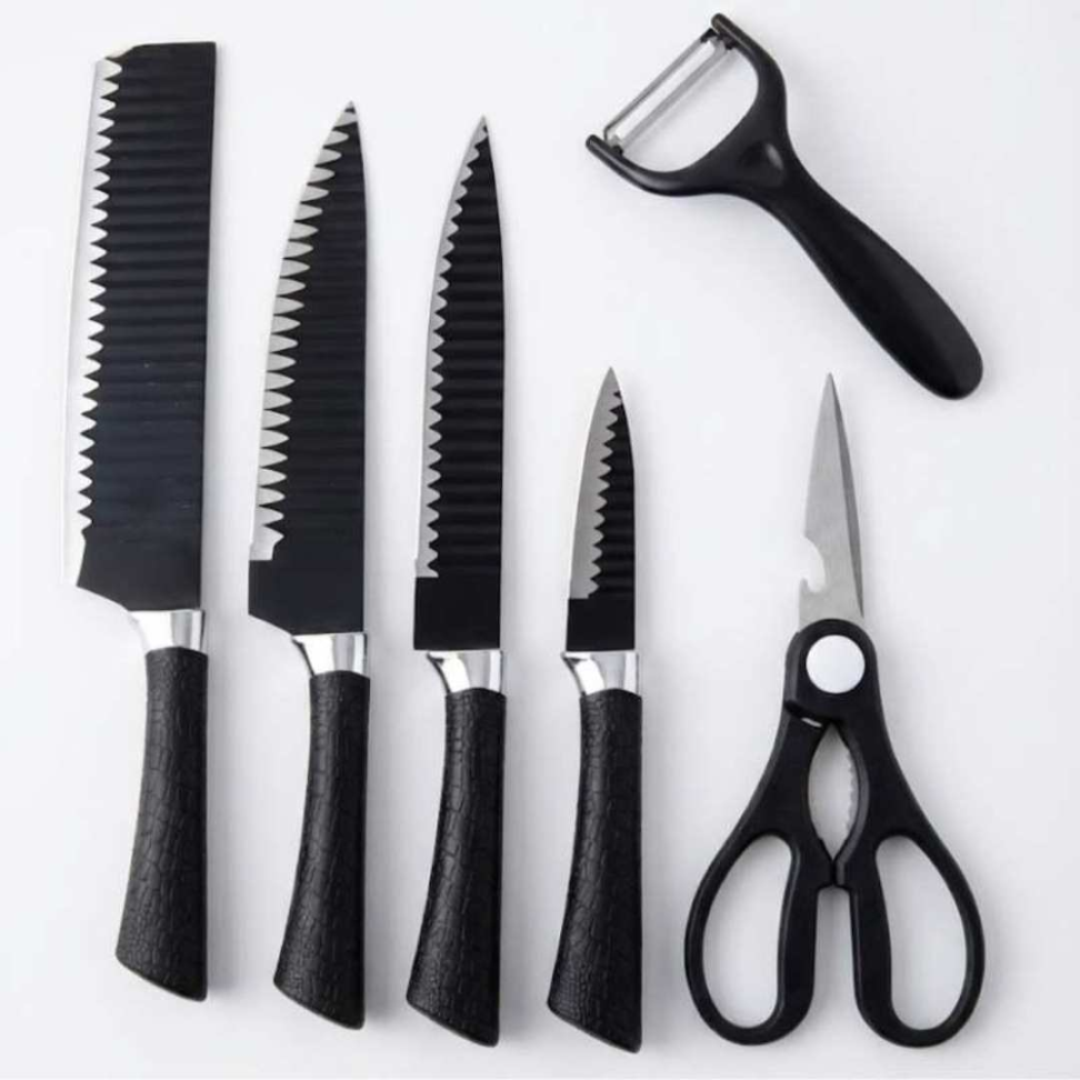 Jogo de Facas 6 Peças Ultra Afiadas + Tesoura e Descascador Corte Perfeito e Design Moderno para Sua Cozinha - #4