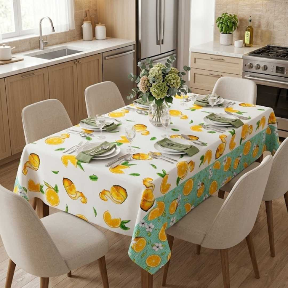 Toalha de Mesa 6 Lugares Oxford Impermeável Estampas Modernas, Fácil de Limpar e Não Amassa Deixe Sua Cozinha Linda e Prática - #5