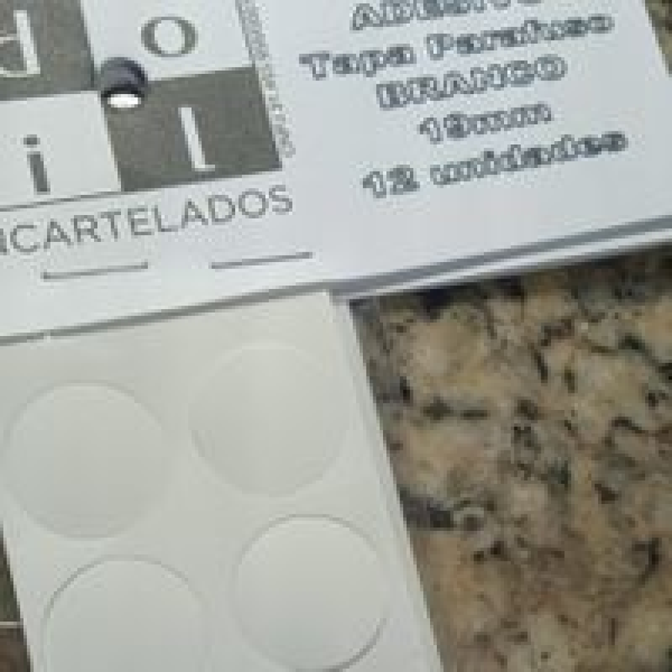 Tapa Parafuso Adesivo BRANCO 19mm C/12un