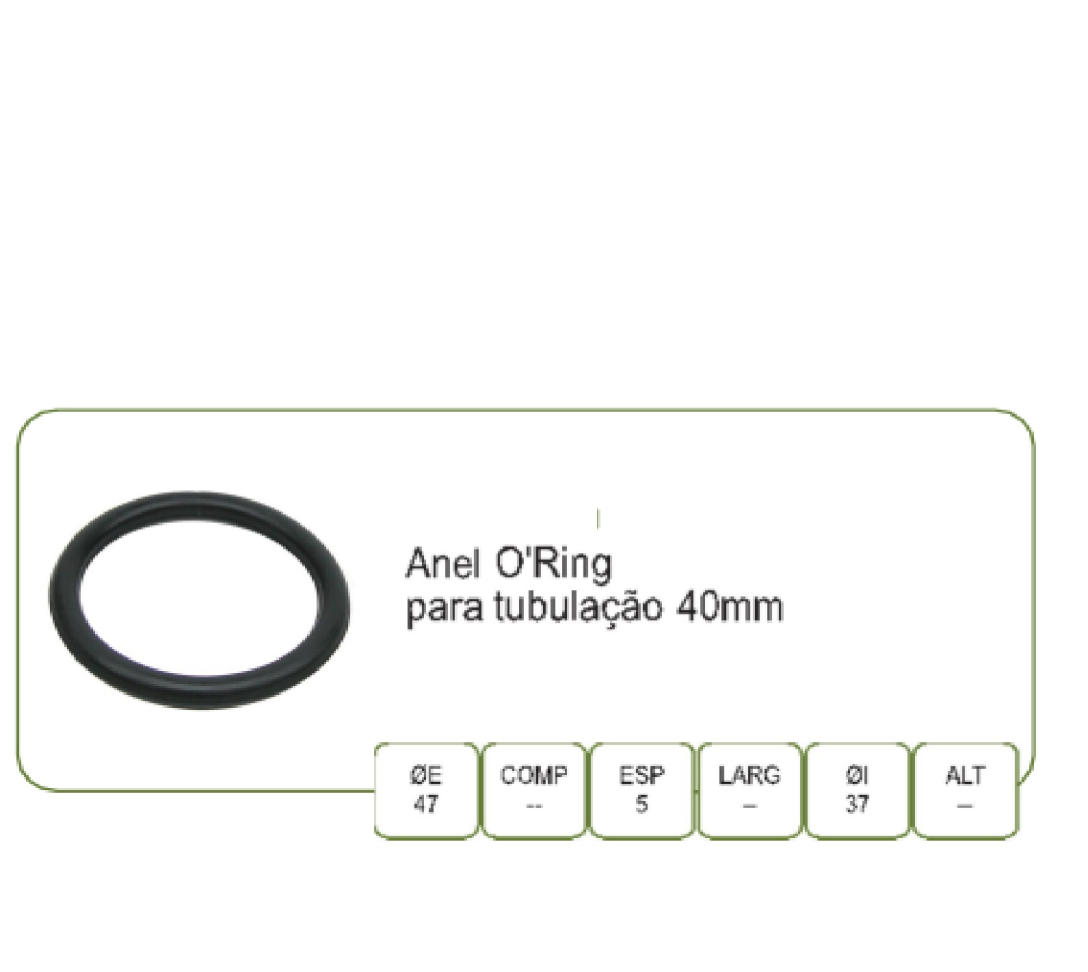 Anel Borracha Tubo 40mm un.