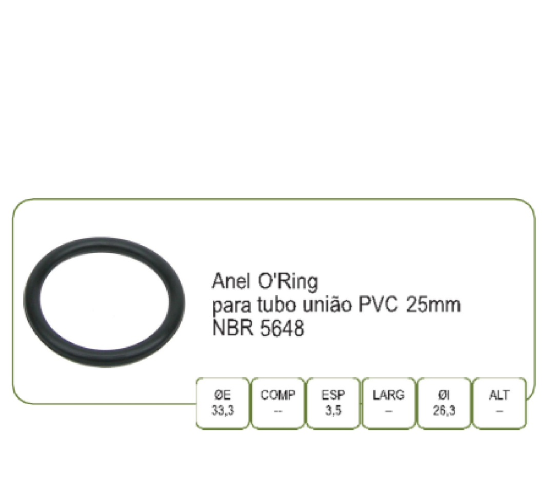 Anel Borracha União 25mm C/10un
