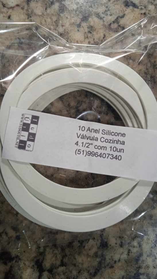 Anel Silicone Válvula Cozinha Grande 4.1/2" C/10un