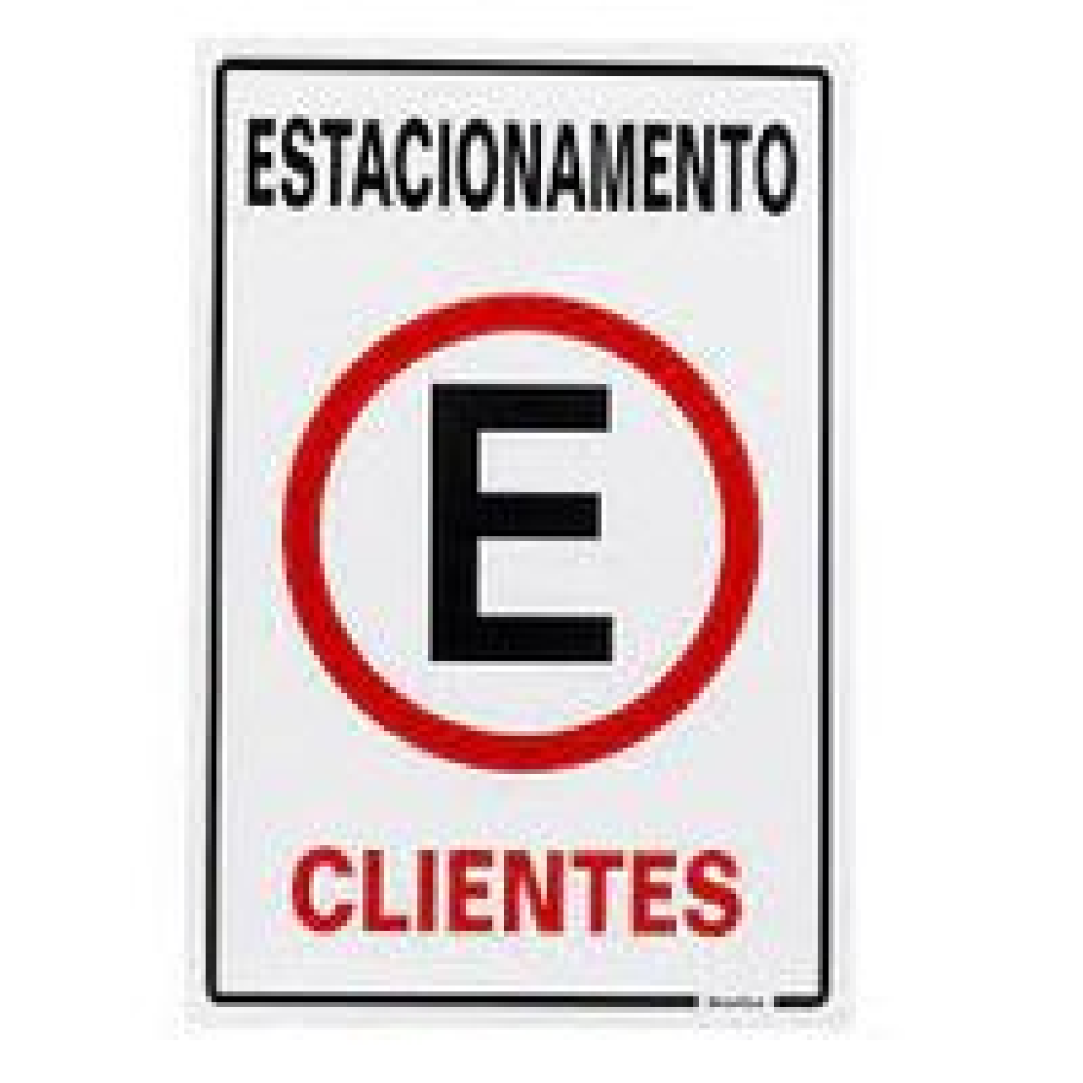 Placa ESTACIONAMENTO DE CLIENTES 20x30